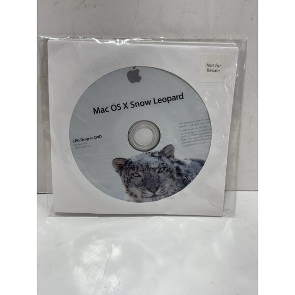 Apple Mac OS X Snow Leopard Version 10.6 CPU Drop In DVD New